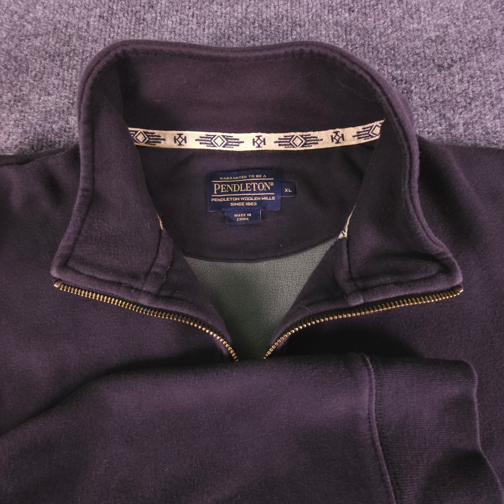 Pendleton Men's Quarter-Zip Mock-Neck Pullover Sweatshirt XL Black